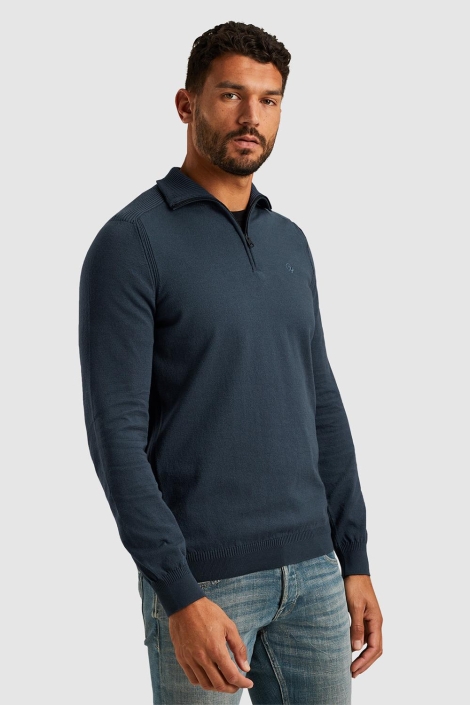 Cast Iron half zip collar essential cotton s
